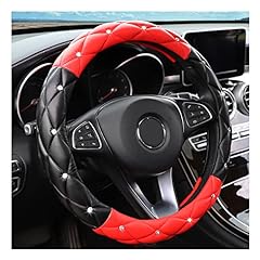 Leather Car Steering Wheel Cover, 15" Non-Slip Bling for sale  Delivered anywhere in USA 