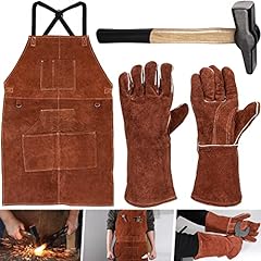 Welding Gloves + 24" x 36" Leather Work Shop Welding Apron + Blacksmith Hammer 0000811-1500, Perfect Heat & Flame Resistant Tools Set for Welders, blacksmiths and Many Other Work & Home Tasks for sale  Delivered anywhere in USA 
