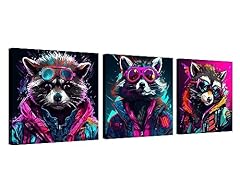 Punk raccoon canvas for sale  Delivered anywhere in UK