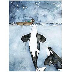 Orca watercolor painting for sale  Delivered anywhere in UK