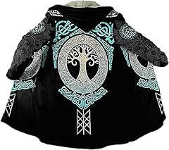 Black viking hooded for sale  Delivered anywhere in USA 