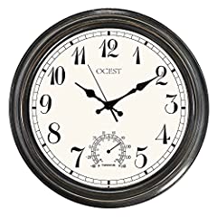 OCEST 16 Inch Retro Wall Clock with Thermometer, Battery for sale  Delivered anywhere in Canada