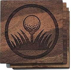 Golf coasters wood for sale  Delivered anywhere in USA 