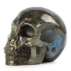 Artistone Labradorite Skull Stone Statue,Hand Carved, used for sale  Delivered anywhere in Canada