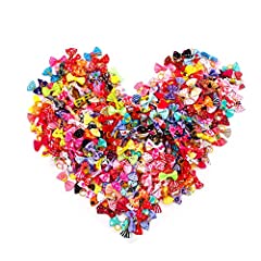 Used, BIPY 100pcs/pack Small Dog Hair Bows with Elastic Rubber for sale  Delivered anywhere in UK