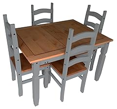Corona Grey Wax Small Extending Dining Table & 4 Chairs for sale  Delivered anywhere in UK