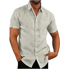 Linen shirts men for sale  Delivered anywhere in UK
