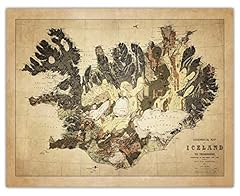 Vintage iceland map for sale  Delivered anywhere in USA 