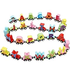 QUOXO Wooden Trackless Trains Set, Alphabets Numbers for sale  Delivered anywhere in USA 