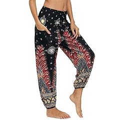 Nuofengkudu Women's Hippie Baggy Harem Trousers Smocked for sale  Delivered anywhere in UK