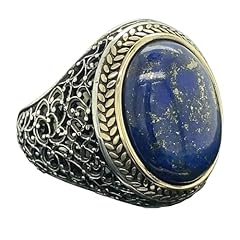 Men Handmade Ring, Blue Lapis Lazuli Ring, Men Natural, used for sale  Delivered anywhere in USA 