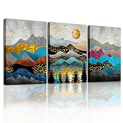 Abstract Wall Decor for Living Room Bedroom Wall Art Paintings Abstract The Mountain Geometric Wall Artworks Pictures for Office Decoration, 3 Panels Bathroom Home Decorations Posters for sale  Delivered anywhere in Canada