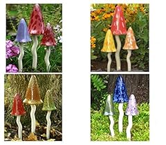 Ceramic Toadstool Garden Ornaments - All 4 Sets for sale  Delivered anywhere in UK