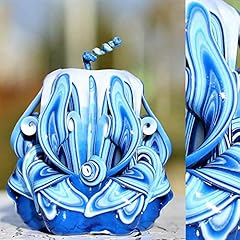 Carved candles blue for sale  Delivered anywhere in USA 