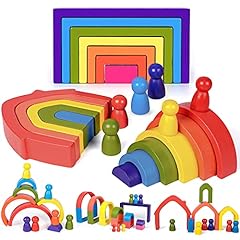 Pcs rainbow wooden for sale  Delivered anywhere in UK