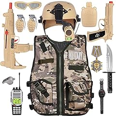 vamei 14pcs Military Soldier Costume Army Costume Kids for sale  Delivered anywhere in UK