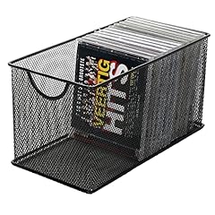 Black Mesh Metal CD Holder Box Organizer, Open Storage for sale  Delivered anywhere in UK
