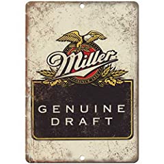 Genuine Miller Draft Vintage Beer Ad Old Style Beer Vintage Looking Bar Pub Coffee House Metal Tin Sign 8X12 Inches for sale  Delivered anywhere in Canada
