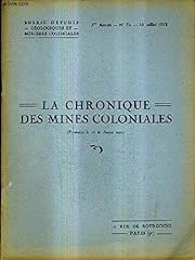 Chronique mines coloniales d'occasion  Livré partout en France