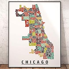 Chicago neighborhood map for sale  Delivered anywhere in USA 