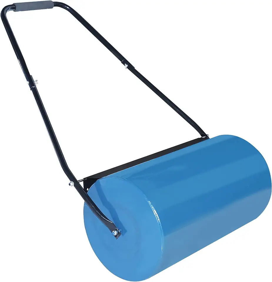 HENGMEI Graswals vulbaar handwals tuinwals 57 cm metalen handwals gazonroller tuinfrees gazonventilator 32 cm diameter, 46 l vulvolume (blauw) tweedehands  