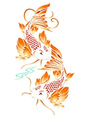 Koi Fish Stencil, 25.40 x 46.99 cm (XL) - Asian Oriental for sale  Delivered anywhere in Canada
