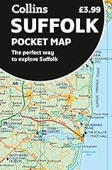 Suffolk pocket map for sale  Delivered anywhere in UK