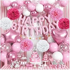 Pink birthday decorations for sale  Delivered anywhere in UK