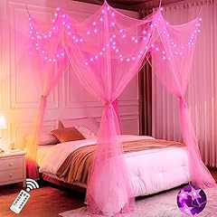 Pink bed canopy for sale  Delivered anywhere in USA 