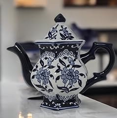 Teapot blue white for sale  Delivered anywhere in USA 