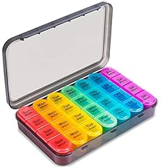 Betife Pill Box 4 Times a Day, Weekly Pill Box Organisers, for sale  Delivered anywhere in UK