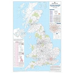 Postcode wall map for sale  Delivered anywhere in UK