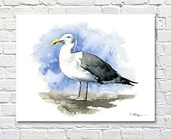 Seagull bird watercolor for sale  Delivered anywhere in USA 