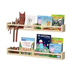 Classic Nursery Shelves, Set of 2 Natural Wood Floating for sale  Delivered anywhere in USA 