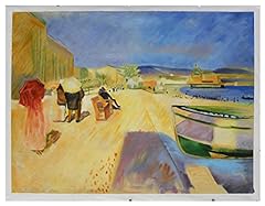 La Promenade des Anglais, Nice - Edvard Munch hand-painted oil painting, Sunshine Mediterranean Beach, Living Room Wall Art, France Seashore for sale  Delivered anywhere in Canada