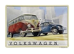 Brisa VW Collection - Volkswagen Furgoneta Hippie Bus T1 Van & Escarabajo Placa Metálica, Cartel de Metal para Pared, Chapa Decorativa Vintage, Póster para Hogar/Taller/Regalo/Souvenir (Multicolor), usado segunda mano  Se entrega en toda España 