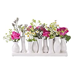 Jinfa Vasi per fiori decorativi ceramica centrotavola design | Bianco 31x7x11 cm | 10 vasetti usato  Spedito ovunque in Italia 