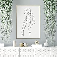 napuo Nude Woman One Line Art Poster Female Body Line, used for sale  Delivered anywhere in Canada