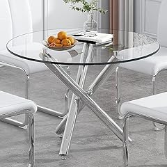 Round glass dining for sale  Delivered anywhere in USA 