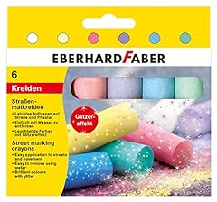Usato, Eberhard Faber 526504 - Pastelli Street in 6 colori brillanti con effetto glitter, in astuccio di cartone, per dipingere in modo colorato su asfalto, strade e marciapiedi usato  Spedito ovunque in Italia 