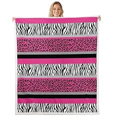 Zebra leopard sherpa for sale  Delivered anywhere in USA 