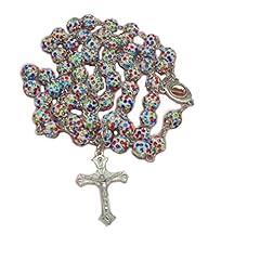 Diamond Found Colorful Crystal Beads Rosary Catholic for sale  Delivered anywhere in UK
