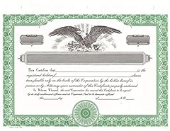 Used, Blank Corporate Stock Certificates, HUBCO, Green, Pack for sale  Delivered anywhere in USA 