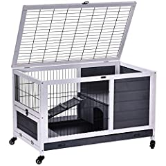 PawHut Wooden Rabbit Hutch Portable Indoor Guinea Pigs for sale  Delivered anywhere in UK