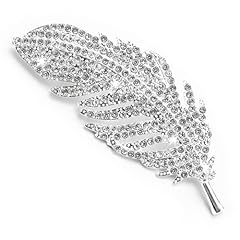 Rhinestone feather brooch for sale  Delivered anywhere in UK