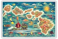 Dole map hawaiian for sale  Delivered anywhere in USA 