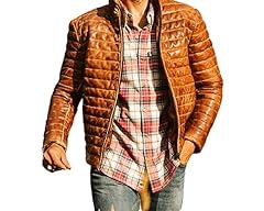 Mens leather puffer for sale  Delivered anywhere in USA 