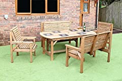 WOODEN GARDEN FURNITURE PATIO GARDEN SET 6FT TABLE for sale  Delivered anywhere in UK