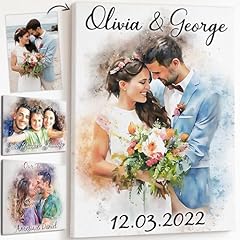 Personalised canvas watercolou for sale  Delivered anywhere in UK