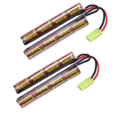 melasta 2pack 2/3A 9.6V NiMH Airsoft Battery 1600mAh, used for sale  Delivered anywhere in Ireland
